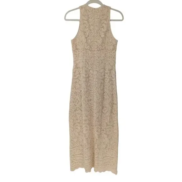 Tuckernuck Leilana Cream Crochet Lace Midi Dress Sleeveless Size S NWT - Picture 5 of 6